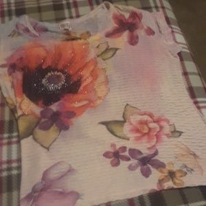 Pink floral jm collection shirts